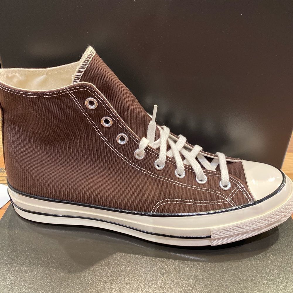 NEW MEN'S CONVERSE CHUCK 70 Hi Sneakers A08137F Color Dark Root Brown - Picture 4 of 4
